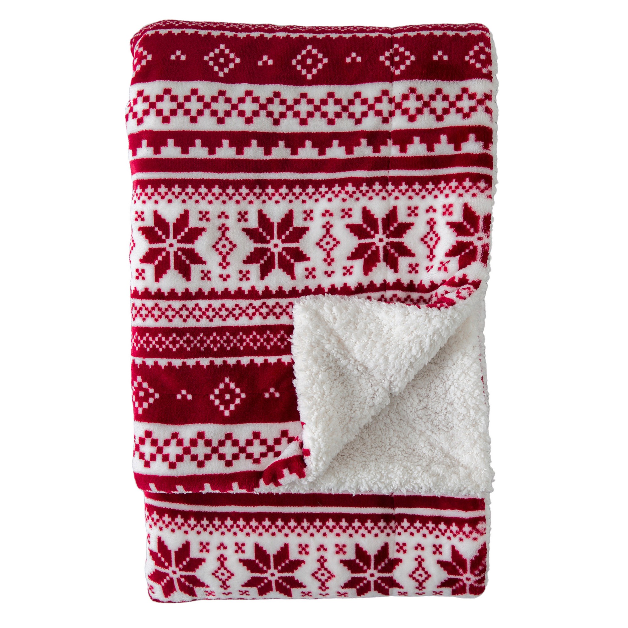 Scandi Sherpa Kilburn Scott Throw In Red